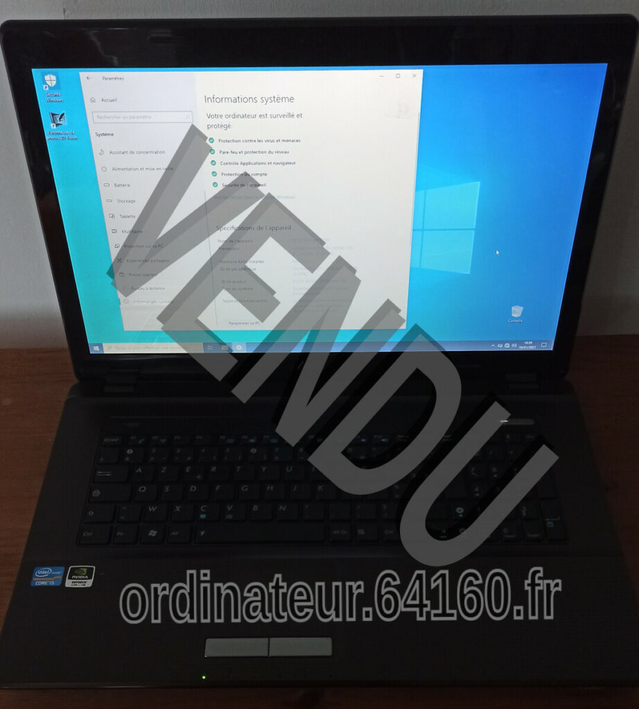 Ordinateur portable occasion reconditionné ASUS X73S intel i5 NVIDIA