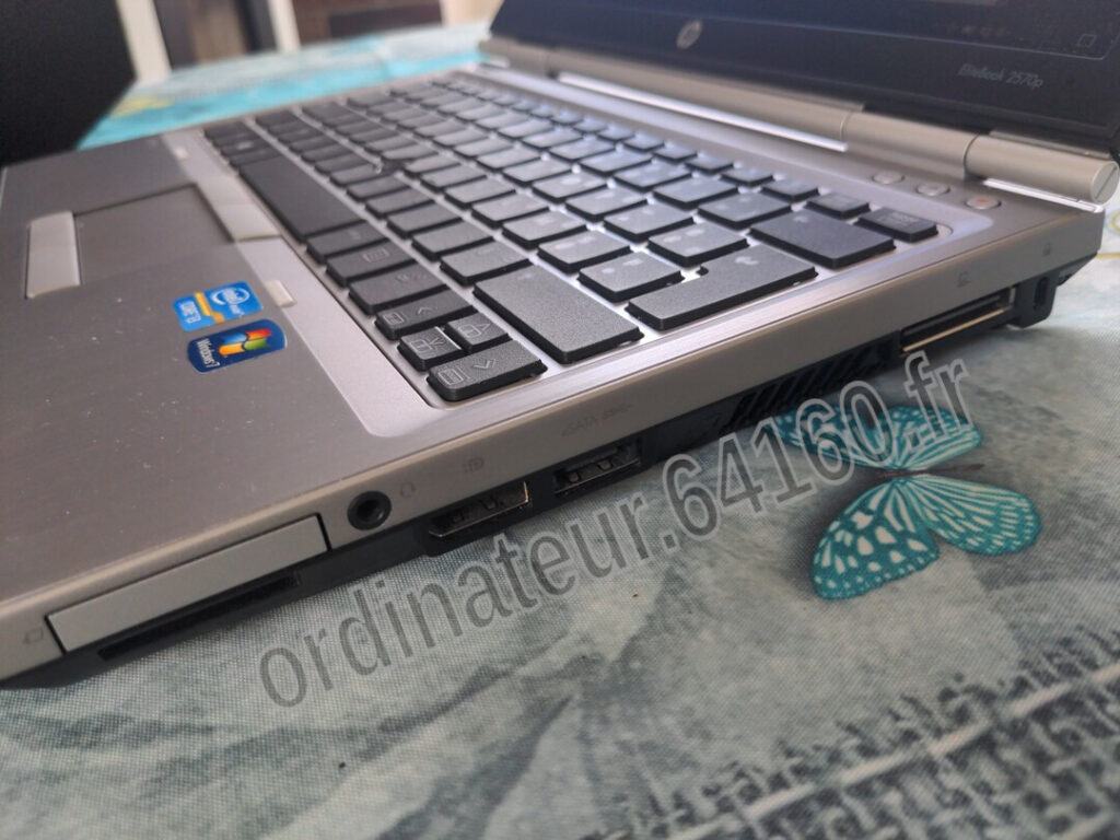 Ordinateur PC portable occasion reconditionné HP Elitebook 2570p Intel® Core™ i3-3120M 2.50GHz 4Go RAM Windows 10 Pro