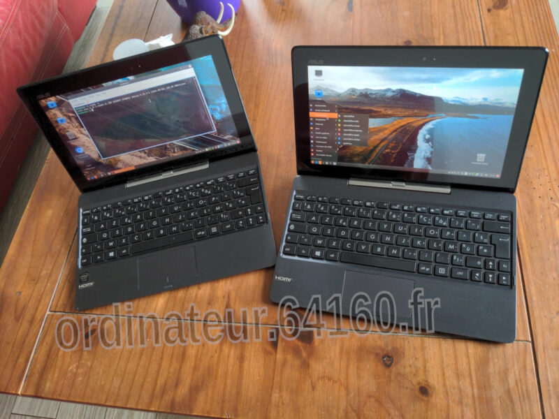 Tablette reconditionnée Asus Transformer Book T100TA Debian GNU Linux lxqt